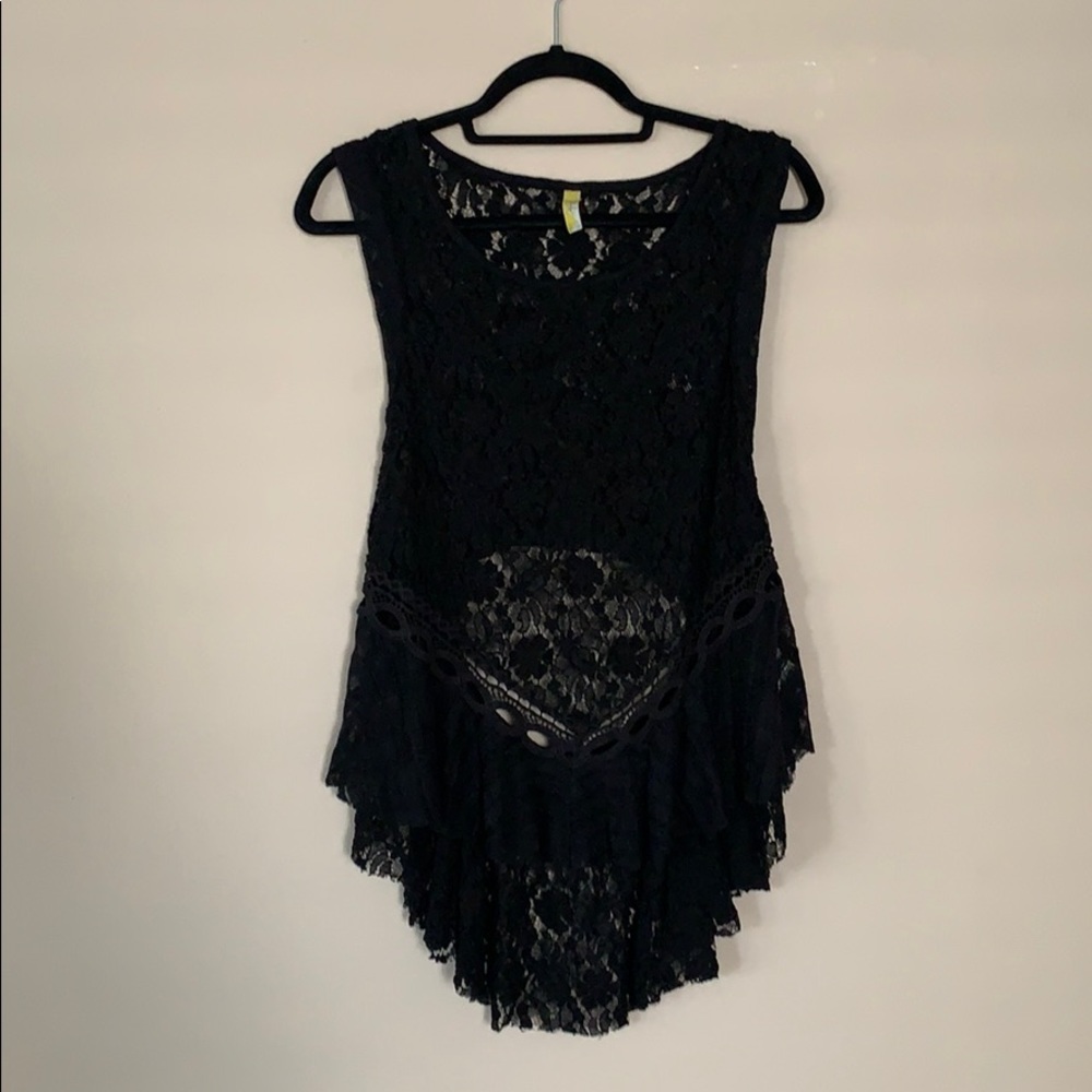 Free People Lace Detailed Top